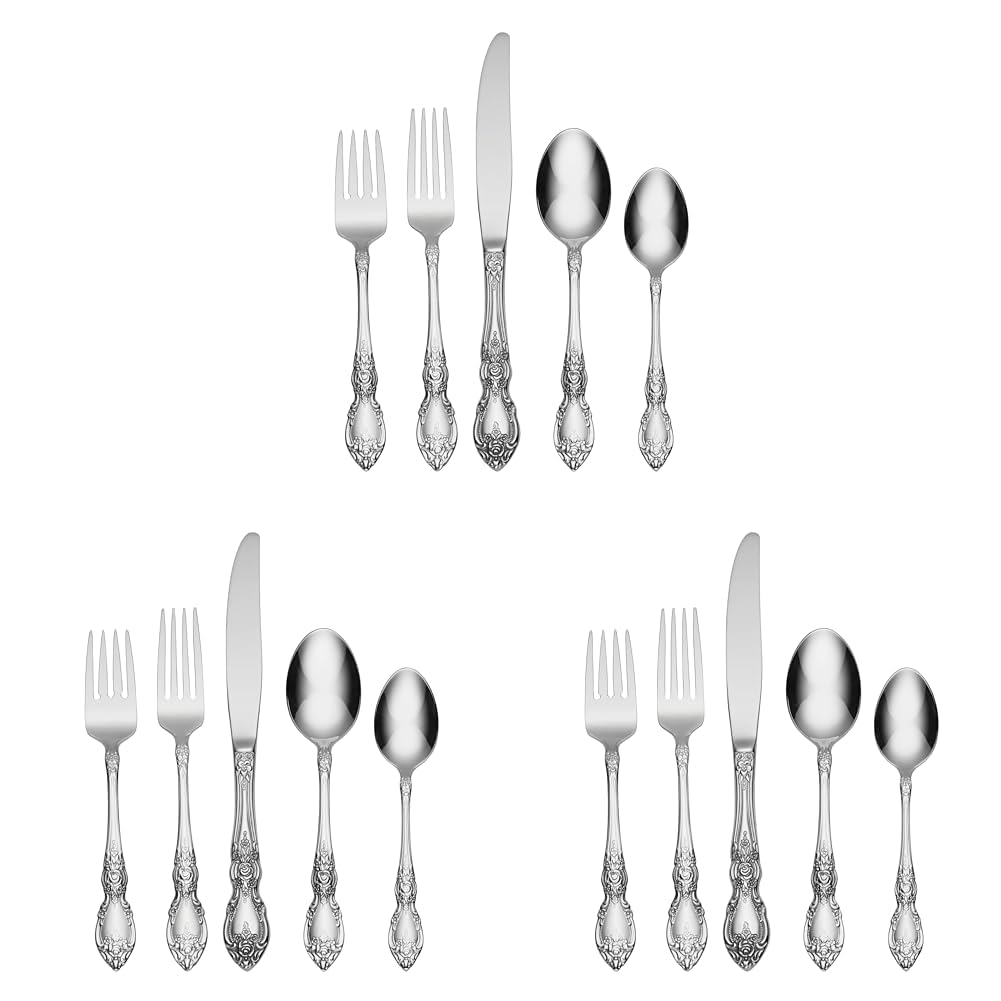 Oneida Wordsworth 20 Piece Service for 4, Silverware Set | (Pack of 3) Image