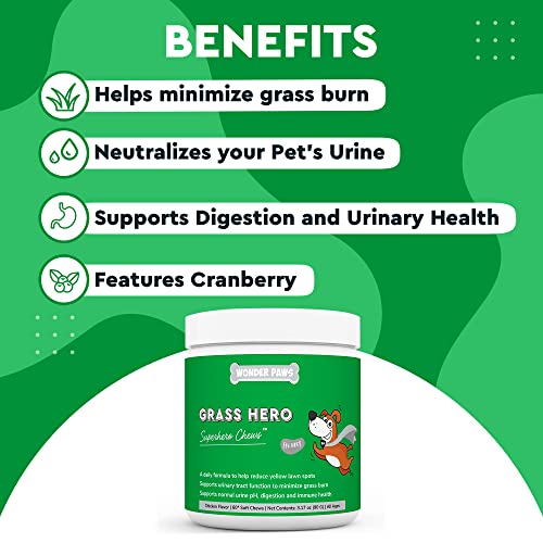 Wonder Paws Grass Hero, Grass Burn Spot Chews Neutralizes Urine to