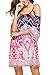 Anatoky Womens Cold Shoulder Spaghetti Strap Tribal Printed Summer Shift Dress