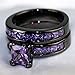 LOVERSRING Couple Ring Bridal Set His Hers Women Black Gold Plated CZ Men Tungsten carbide Wedding Ring Band Set