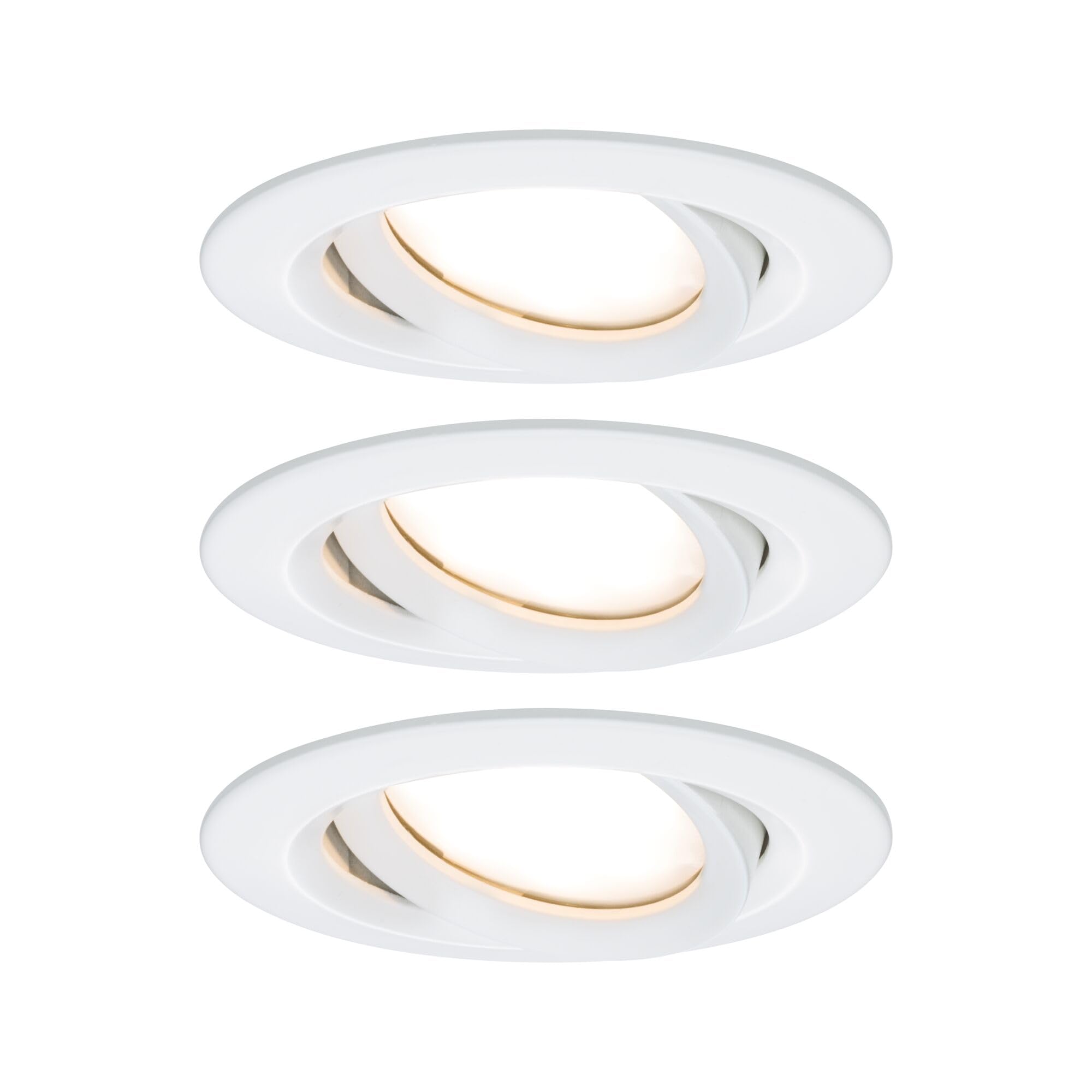 Paulmann 93682 Nova Plus LED recessed luminaire Set of 3 Round Swivel 3x6.8W IP65 dim recessed Spotlight White matt spot Aluminium recessed lamp 2700K