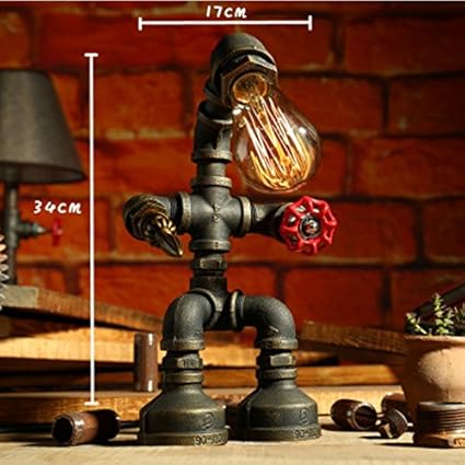 Innenbeleuchtung Color : B Ywyun Creative-Roboter Eisen-Lampen E27