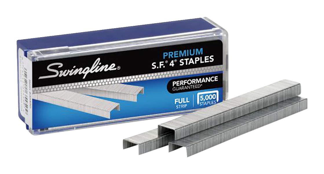 Swingline Staples, Premium, S.F. 4, 0.25", 210 per Strip, 5,000 per Box (S7035450)