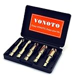 VONOTO Nickel plating Screw Remover Broken Stripped Screw and Bolt Remover Extractor for Electric tool with chucks or adapters, for broken screw in wood (One Set of 5)