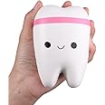 Anboor 4.4" Squishies Jumbo Kawaii Teeth Slow Rising Squishys Tooth Toy for Kids Soft Scented Stress Relief Cute Squeeze Squish Toy Dentist 1 Pcs Color Random