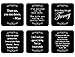 Lavley Funny Novelty Drink Coasters - Gift Set of 6 - Black