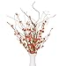 VGIA 18 Inch 3 Packs Red Berry Picks Artificial Red Berry Branches Fall Decorations Home Decor