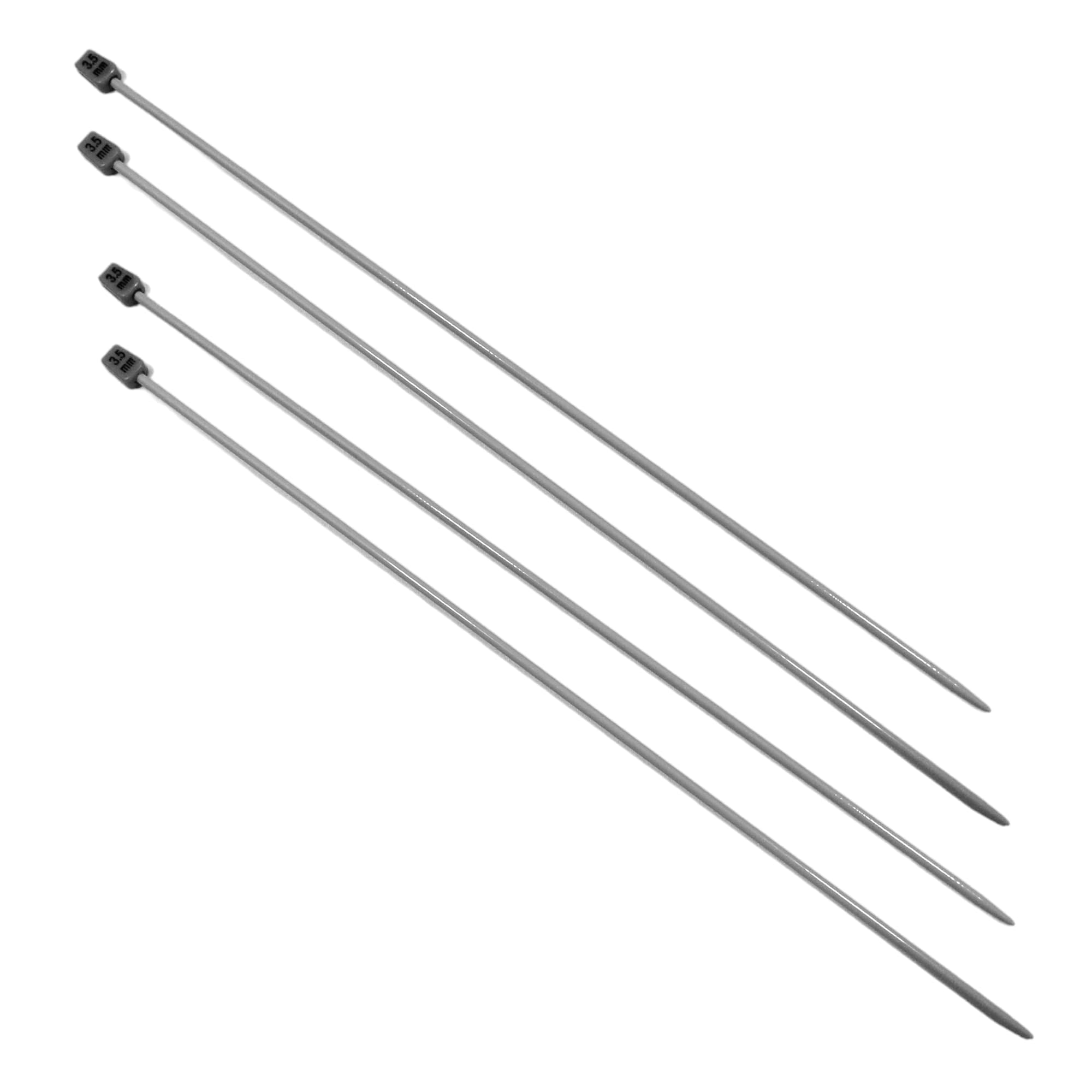 JYC CREATIVE 2 Pairs Knitting Needles 3.5mm x 35cm, Long Needles with Ergonomic Firm Grip Handle, Ideal for Knitting Projects, Suitable for Beginners and Experts (2 Pairs, 3.5mm x 35cm)