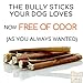 Best For My Pets Odor Free Bully Sticks, Long-Lasting Chews to Keep Puppies and Dogs Happily Busy, All-Natural Fully Digestible, 6-Inch Long, 8-Ounce Bag