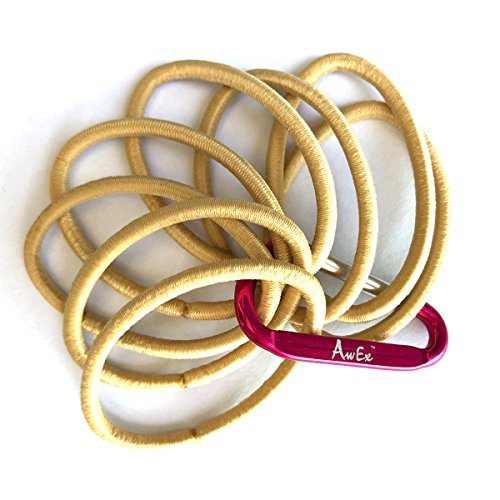 AwEx Strong Blonde Hair Ties,4mm Thick Hair Elastics,No Metal Ponytail holders,No Damage Hair Bands,Pack of 36 ct