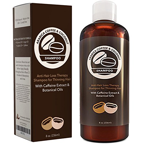 Hair Loss Shampoo with Arabica Coffee House Caffeine Extract - Daily Volumizing Anti Hair Loss Treatment - Argan + Coconut Oil Hair Growth Therapy - Prevent Hair Loss + Thinning - Natural Hair Care