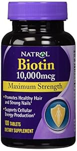 Natrol Biotin 10,000 mcg Maximum Strength Tablets, 100-Count