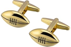 VCUFFLINKS Football Pair Cufflinks Solid Half Gold Wedding Cuff Links