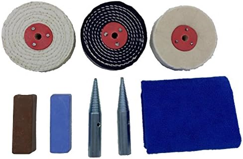 8pc 4"x1" Aluminium Brass Polishing Buffing Kit Use on Bench Grinder