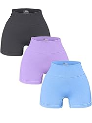 OQQ Women's 3 Piece Yoga Shorts Ribbed Seamless