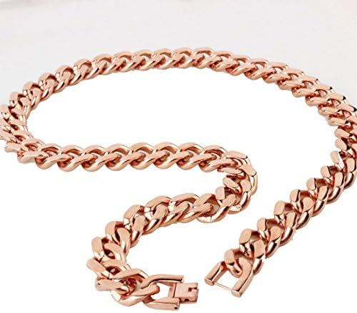 15mm Charm Rose Gold Men's Jewelry Stainless Steel Curb Chain Bracelet Necklace,7-40" (10)