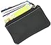 Leather Coin Purse Change Wallet Card Case Small Zip Bag For Men Women (Black)