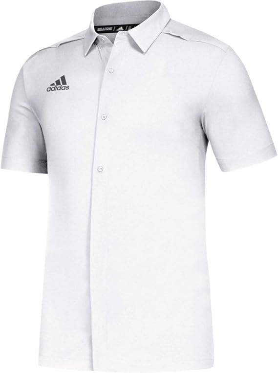 adidas men's climalite modern varsity full button polo
