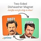 Ron Swanson Parks and Recreation Magnet: Clean Dirty Dishwasher Magnets - Waterproof UV Coating - Made in the USA - NEW Design