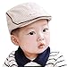 Creazy® Cute Baby Infant Boy Girl Stripe Beret Cap Peaked Baseball Hat (Khaki)