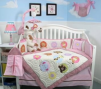pink monkey crib bedding sets