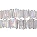 rockcloud Natural Rock Crystal Points Titanium Coated Clear Quartz Sticks Spikes Top Drilled 15 inch Strand,AB Crystal
