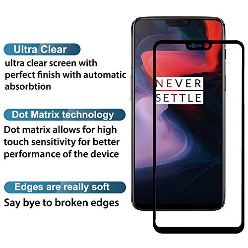 POPIO Tempered Glass for OnePlus 6 (Black) Edge to Edge Full Screen Coverage