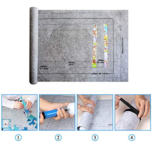 Puzzle Mat for Jigsaw Puzzles Roll Up 2000 Pieces and Storage Large （46