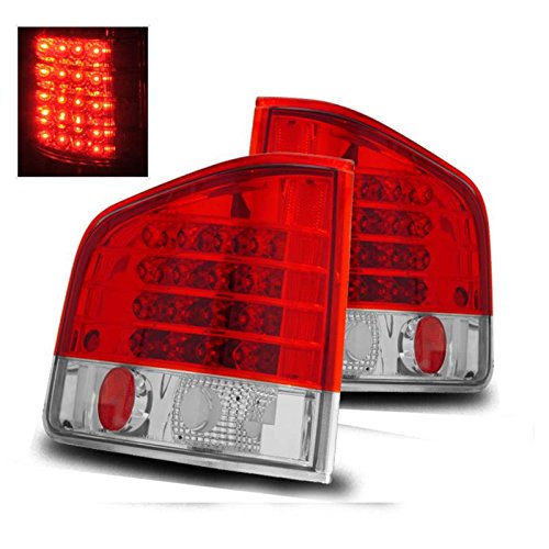 SPPC Red/Clear LED Tail Lights Assembly Set Chevy S-10 / G.M.C Sonoma - (Pair) Driver Left Passenger Right Side Replacement