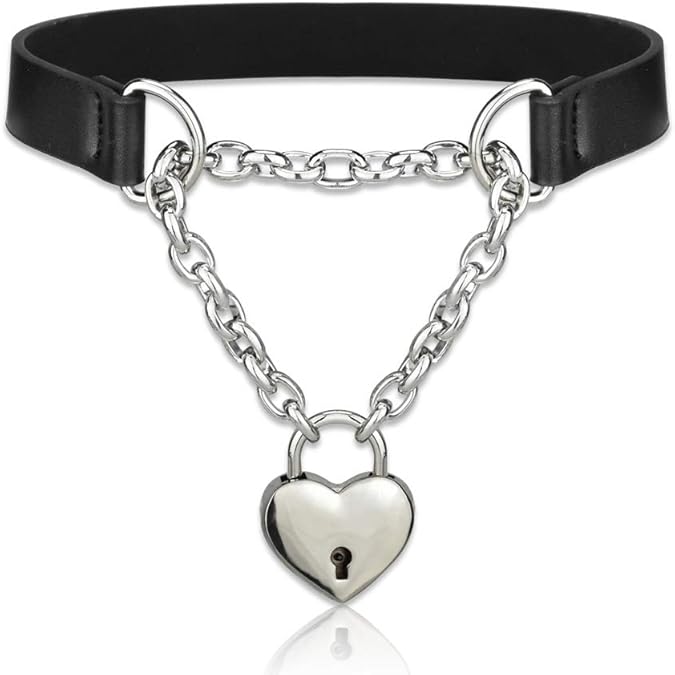 Alona Magic Lover Heart Chain Choker Necklace and Heart Padlock Day