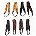 Coolcos Elastic Synthetic Chunky Hair Braid 5 Strands Braids Hair Headbands Plaited Braided Headband (1B Snap Clips)