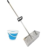 Sand Fleas Rake, 304 Stainless Steel Sand Sifter, Collapsible Shark Tooth Sifter for Beach,Rust-Proof Sand Crab Catcher with Foldable Pail .