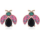 Superchic Ladybug Pendant Necklace Cute Cubic Zirconia with floating Crystals for Women Halloween Party Birthday Gifts