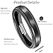 MNH Tungsten Ring Men Black Plating Wedding Band Women 4mm Matte Finish Comfort Fit Polished Edge 7-13