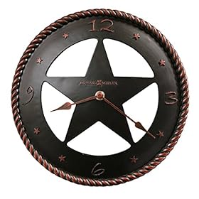Howard Miller Maverick Wall Clock 625-445 – Cast Resin Western Star, Molded Rope Edge, Oil Rubbed Bronze Finish, Start… 51997SiZbPL. SS280