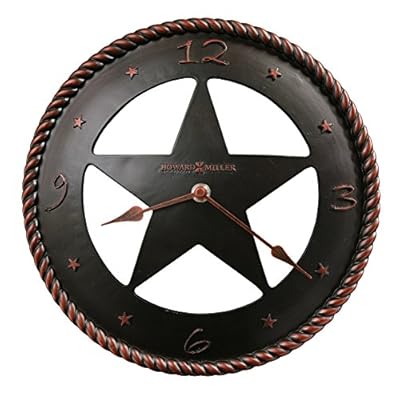 Howard Miller Maverick Wall Clock 625-445 – Cast Resin Western Star, Molded Rope Edge, Oil Rubbed Bronze Finish, Start… 51997SiZbPL. SS400