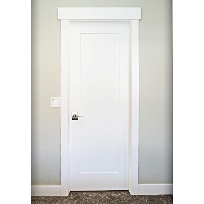 1Panel Door Slab, Shaker Primed Solid Core MDF Interior