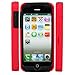 Red Business Credit Card Holder Stand Silicone Case Back Cover for Iphone 5