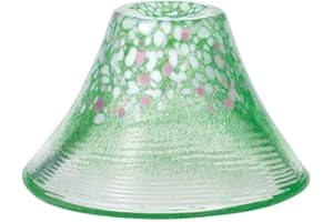 Toyo Sasaki Glass, Japanese Sake Glass, Congratulations Cup, Sakura Fuji, Yamazakura, Green, Approx. 1.5 fl oz (45 ml)