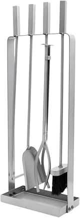 HomeZone Marco Paul Modern Fireside Tool Set 4PC Square Coal Fireplace Bucket view 3