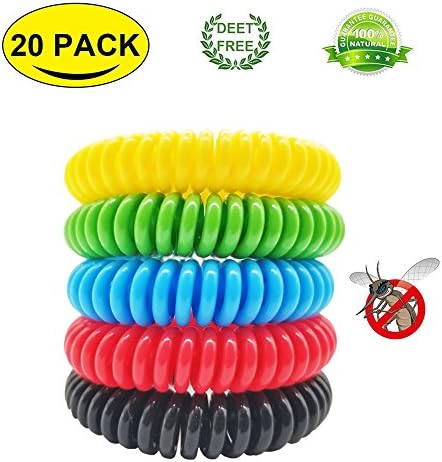 Liwith 20 Pack Mosquito Repellent Bracelet For Kids, Adults & Pets, 100% Natural Non Toxic No Deet, Outdoor Camping Traveling Waterproof, Maximum Protection Against Bugs, Pests.