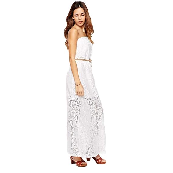 white bandeau maxi dress