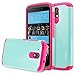 HTC Desire 526 Case, RANZ Hot Pink with Aqua Blue Hard Impact Dual Layer Shockproof Bumper Case For HTC Desire 526