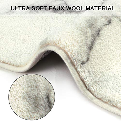 image for Uphome Marble Bathroom Rugs Luxury Velvet Bath Mat 20x31 inch Non-Slip