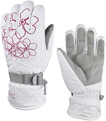 XLHGG Women 'flowers Christmas ski gloves lady reflective gloves