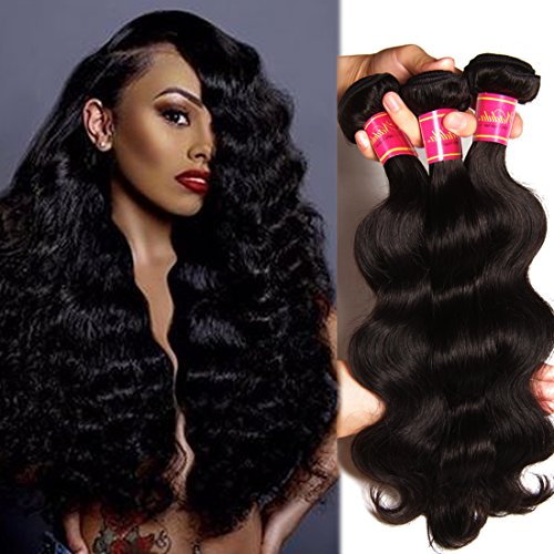 Nadula 7A Good Quality Virgin Peruvian Body Wave Hair Weave Pack of 3 Unprocessed Remy Virgin Human Hair Extensions Natural Color (22 24 26)