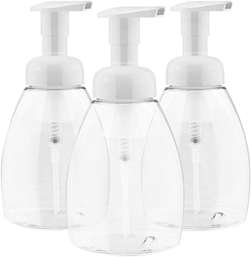 ZANFUN Foaming Soap Dispensers, 3 Pcs Empty Bottle 300ML Home Soap Bottle Refillable Soap Dispenser Push-on Plastic Foam Dispenser Bottle White