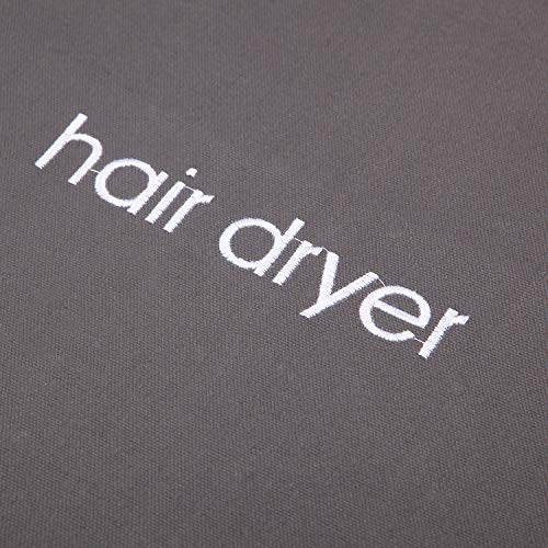 Senkary Hair Dryer Bags Drawstring Hairdryer Travel Bag Cotton Hair Dryer Storage Bag, 11.8 Inch by 13.8 Inch (Dark Gray)
