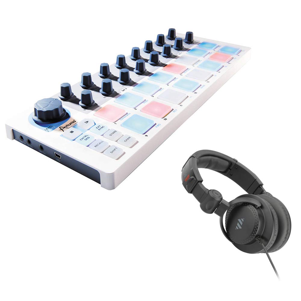 Arturia BeatStep USB/MIDI/CV controlador y secuenciador con auriculares de monitor de estudio