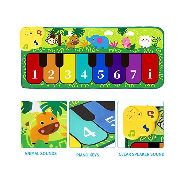 m-zimoon-Kids-Piano-Mat-Music-Mat-Dance-Mats-Touch-Animal-Musical-Carpet-Mat-for-Age-3-12-Boys-Girls m zimoon Kids Piano Mat, Music Mat Dance Piano Mat for Toddlers, Educational Music Toys Keyboard Mat Touch Animal…